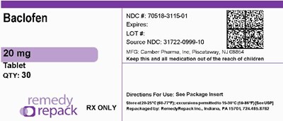 Baclofen 20mg 70518 3115 01